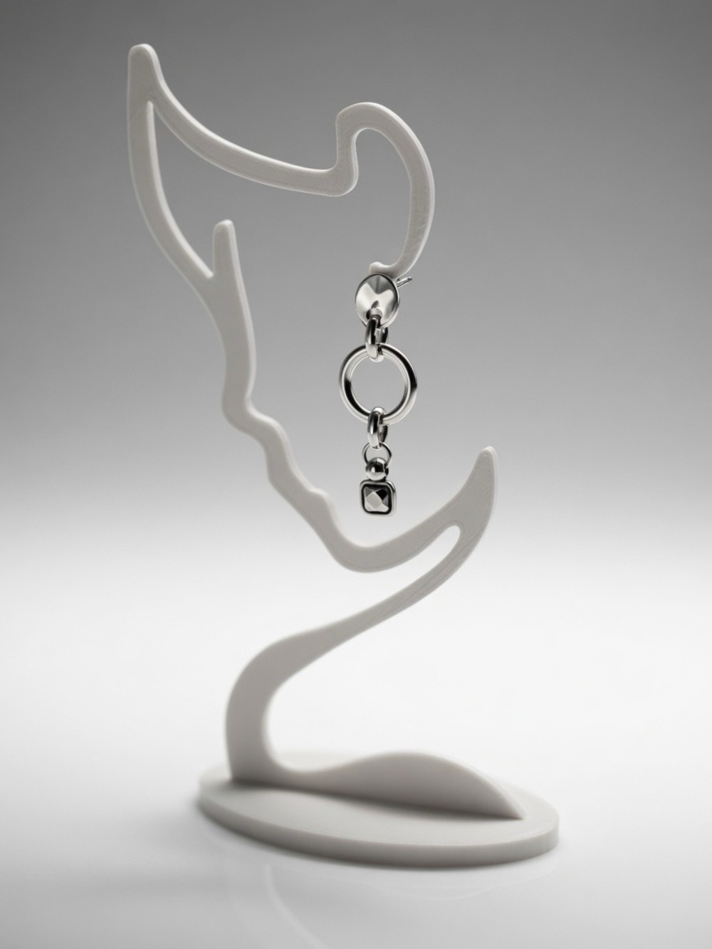 VIDDA Spain Silver Statement Dangle Earrings Geometric Brutalist Chunky Drop 2”
